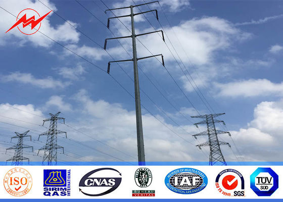 14M 12 Sides Galvanized Steel Pole 500 KV High Voltage Transmission Line ผู้ผลิต