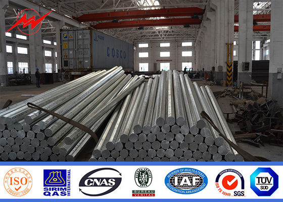 Octagonal Round Section Steel Utility Poles 14m 2.5KN With Galvanization ASTM A 123 ผู้ผลิต