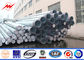 Round 15m Distribution Line Galvanised Steel Poles With Angle Steel Cross Arm ผู้ผลิต
