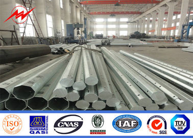 Hot Dip Galvanized 40ft Metal Utility Poles Octagonal Shape Yield Strength 50ksi ผู้ผลิต