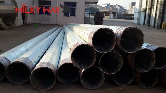 15m Galvanized Steel Pole 69kV Power Transmission 8kN Load ผู้ผลิต
