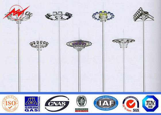 โคมไฟ HPS แบบความสูง 30 เมตรสูงเสาไฟ LED พร้อมโคมไฟ HPS ขนาด 1,000 วัตต์