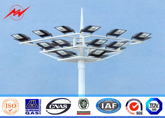 โคมไฟ HPS แบบความสูง 30 เมตรสูงเสาไฟ LED พร้อมโคมไฟ HPS ขนาด 1,000 วัตต์