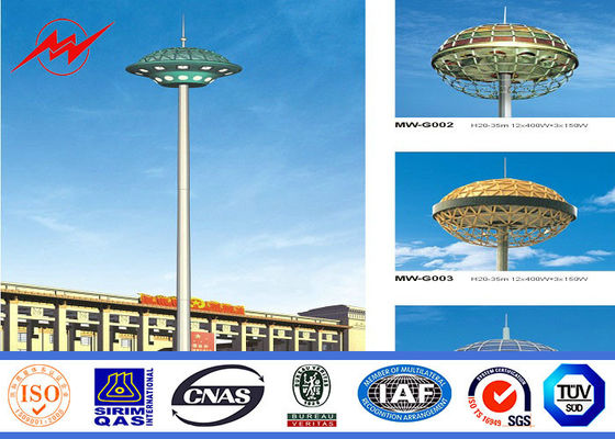 30m Q345 ขั้วลบเสาสูงสังกะสีปรับระดับได้พร้อมระบบยกของ