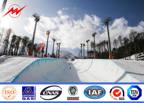 เสาสูงเสาสูง 35 เมตรสำหรับไฟสวนสาธารณะพร้อมระบบยกของ