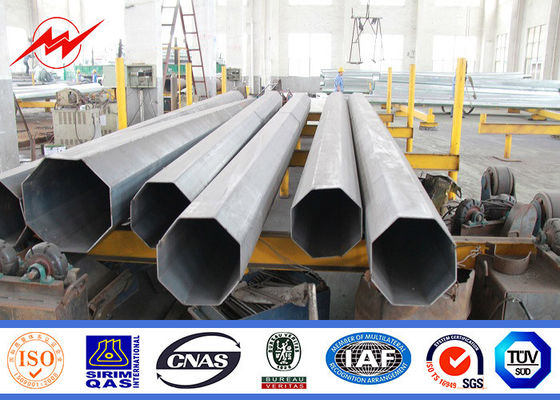 Bitumen 220kv steel pipes Galvanized Steel Pole for overheadline project