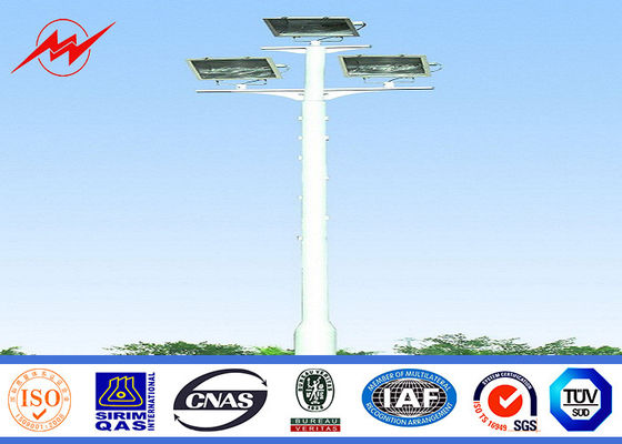Solar power energy High Mast Pole with fittings and lift system for seaport lighting