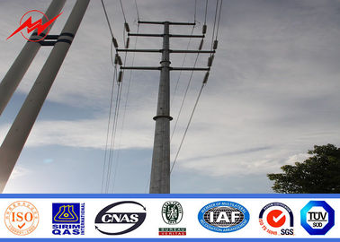 30 Ft 3mm NEA เสาไฟฟ้าเหล็กชุบสังกะสีสำหรับโครงการ Overhead Line