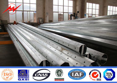 30 Ft 3mm NEA เสาไฟฟ้าเหล็กชุบสังกะสีสำหรับโครงการ Overhead Line