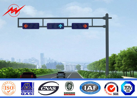 Custom Roadway 3m / 4m / 6m Galvanized Traffic Light Pole with Signal