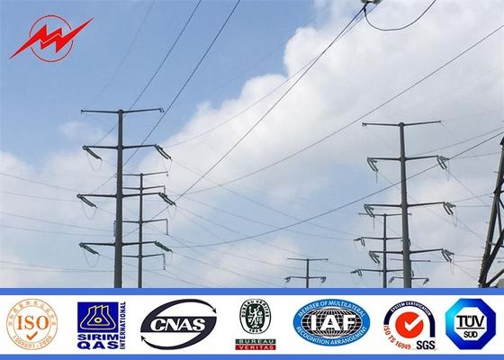 Galvanization Single Circuit Steel Electrical Power Pole For Transmission