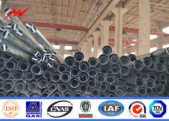 69 KV 11.8 M Hot Dip Galvanized Electrical Power Pole ,  Steel Tubular Pole