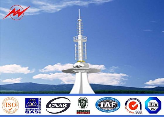 Steel Telecom Cellular Antenna Mono Pole Tower For Communication , ISO 9001