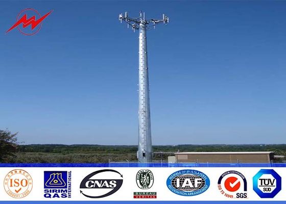 Steel 100ft Mono Pole Mobile Cell Phone Tower / Tapered / Flanged Steel Poles