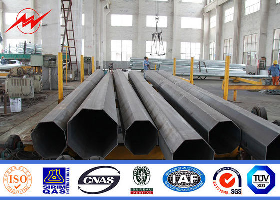 12m 3mm thickness Steel Utility Pole for electrical power line