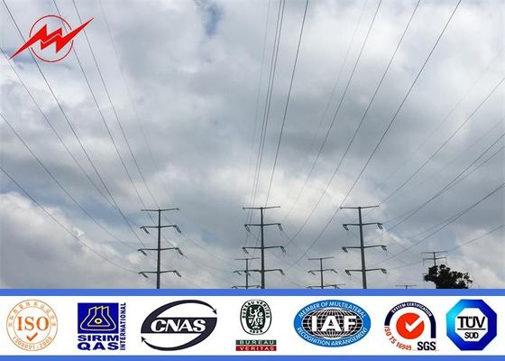 Tubular / Lattice Steel Galvanization Electrical Power Pole For Transmission Line