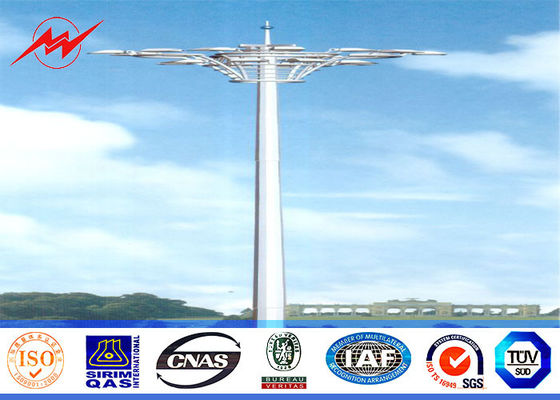 15M LED High Mast Light Pole Highway / Airport High Mast Lighting Pole ISO 9001