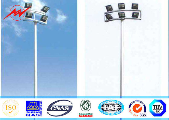 12 sides 40M High Mast Pole Gr50 material with round panel 8 lights