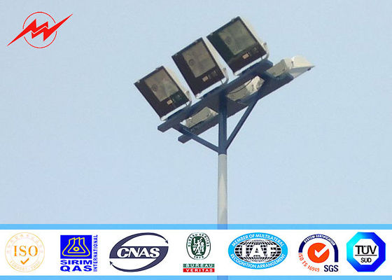 Multisided 30M 24 lights High Mast Pole square light arrangement for seaport application
