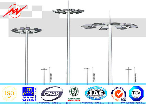 30meters power coating High Mast Pole with CCTV installation for airport lighting