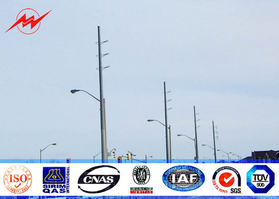 Round 30FT 69kv Steel utility Pole for Power Distribution Transmission Line