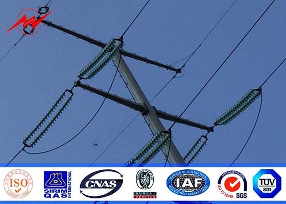 12M 650DaN Steel Utility Pole 3mm thickness Gr65 material for 110kv Distribution Power with 345 mpa