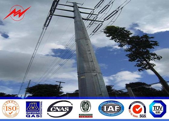 16M 10KN 4mm wall thickness Steel Utility Pole for 132kv distribition transmission power