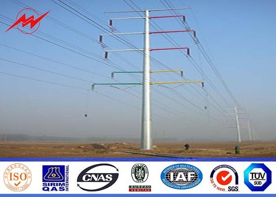 16M 10KN 4mm wall thickness Steel Utility Pole for 132kv distribition transmission power