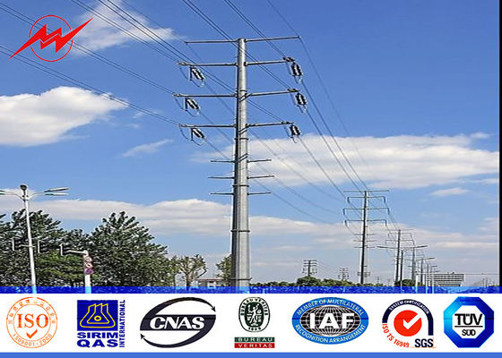 8M 5KN Powder Coating Steel Tubular Pole , Light Duty Steel Transmission Poles