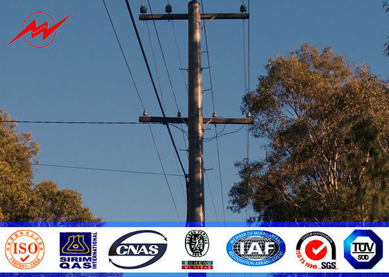 2m Planting Depth 13m Overall Height Tapered Electric Power Poles Transmission Power Line