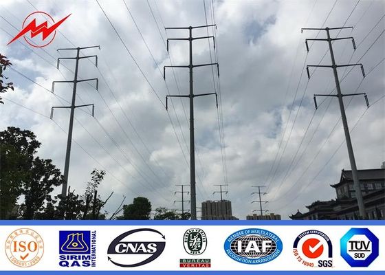 3 mm Thickness Multi - Pyramidal Galvanized Steel Pole , Electrical Power Poles