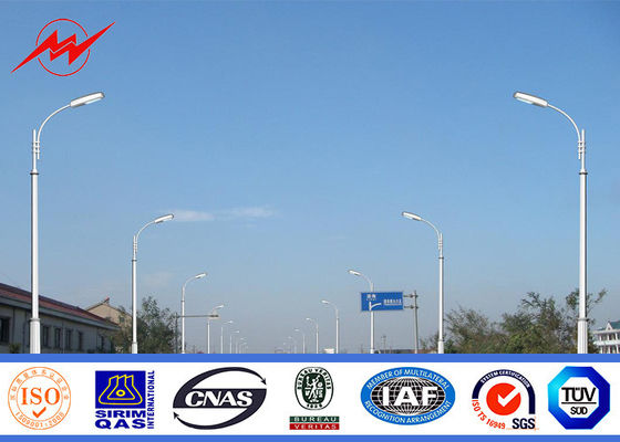 6 - 8m Height Solar Power Systerm Street Light Poles With 30w / 60w Led Lamp