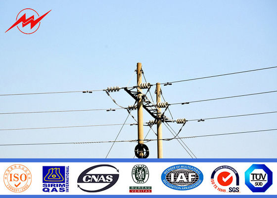 Electrical Transmission Towers 13m 2500dan Octagonal Single Circuit Electrical Utility Poles