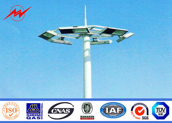 Q345 Steel HDG 40M 60 Lamps High Mast Tower Steel Square Light Poles 15 Years Warranty