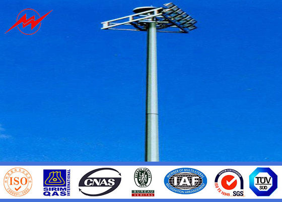 28m Q345 Customized Galvanized High Mast Pole With Lifting Systems