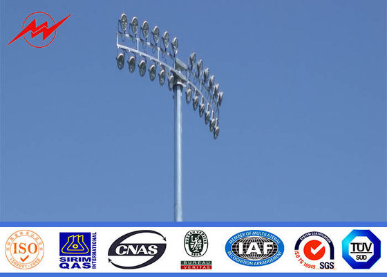 35M Polygonal High Mast Light Pole Sports Center Lighting With Winch System HPS Light