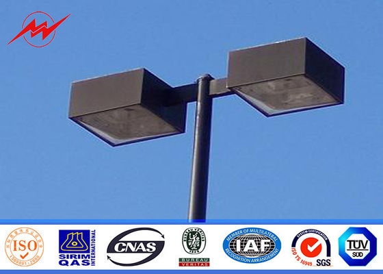 10M Blue Square Light Street Lighting Poles 4mm Thickness 1.5m Light Arm For Parking Lot