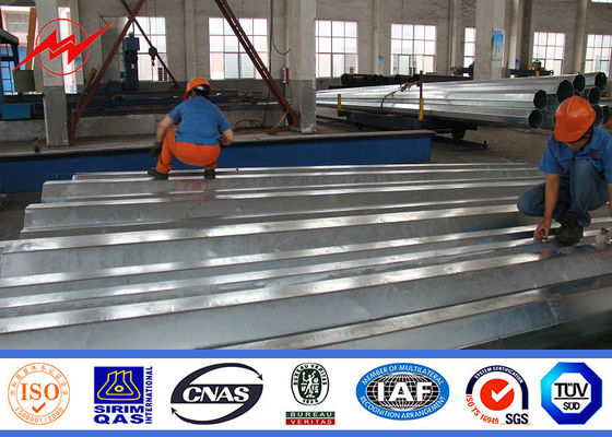 20m Power Galvanised Steel Poles Distribution Equipment Metal Utility Poles