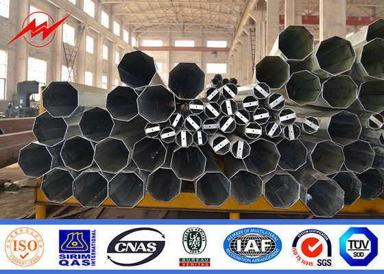 Polygonal 16m 800 DaN Galvanized Steel Power Pole 10kV - 220kV Capacity