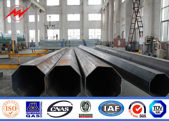 Lattice Welded Steel Tubular Pole With Conductors 15m Q345 Hot Dip Galvanized Tubular