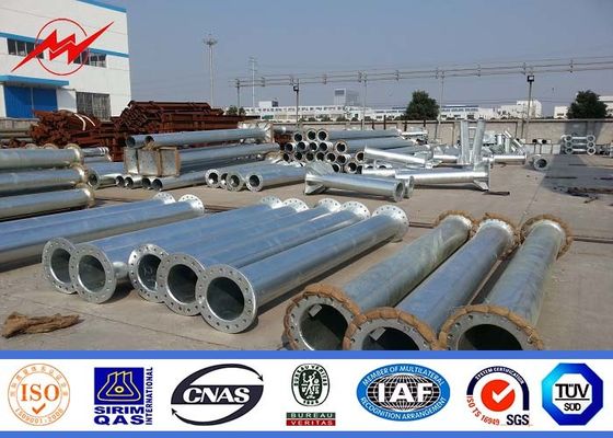 Lattice Welded Steel Tubular Pole With Conductors 15m Q345 Hot Dip Galvanized Tubular
