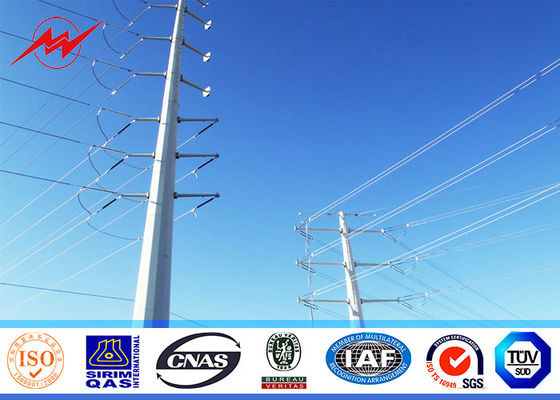 Conical 8 Sides Electrical Street Lighting Poles With 5mm Thickness , Galvanized Style