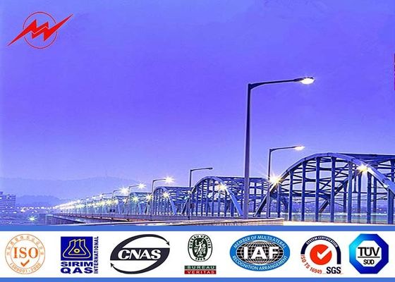 Single Arms Q235 Steel High Mast Street Lighting Poles Galvanized Street Light Pole