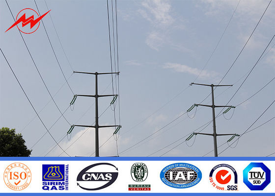 ISO 9001 69 kv Electrical Transmission Line Pole ASTM A572 Steel Tubular