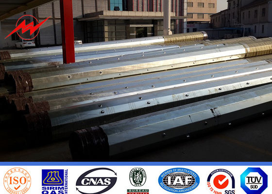 5 mm Thickness Galvanized Steel Power Line Pole With 50 Years Life Time