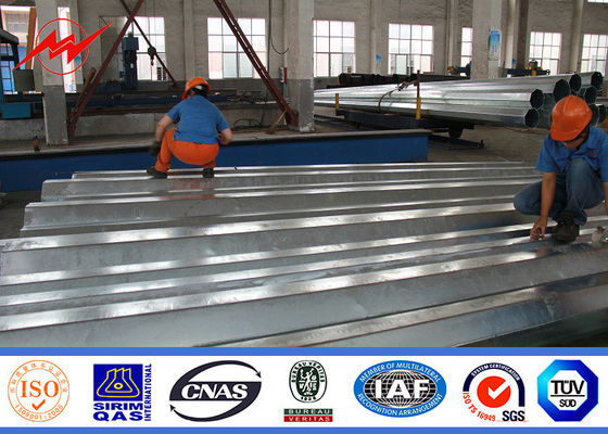 BV Certification 35M Galvanized Steel Pole 132KV Power Transmission Poles