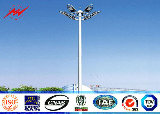 Octagonal Stadium Football High Mast Tower Light Pole Custom 30M For Seaport