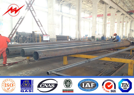 Double Circuit Electrical Power Steel Transmission Pole For Electricity Distribution