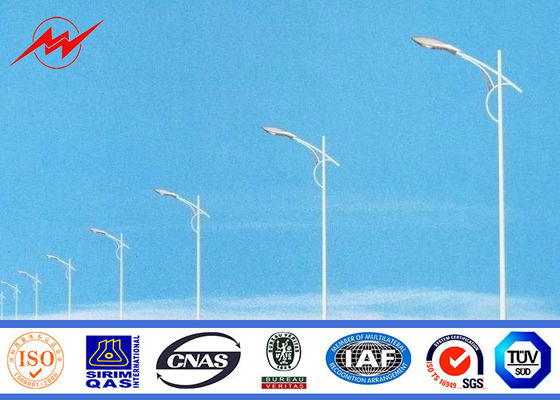 เสาไฟถนนไฟฟ้าแปดเหลี่ยมขนาด 5 ม. ถึง 15 ม. พร้อมแขนโค้งคู่ขนาด 60 มม