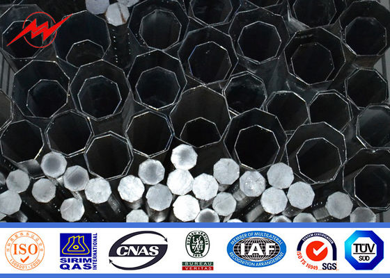 12M 69KV Galvanized Electrical Power Pole Q345 Material Round Shockproof